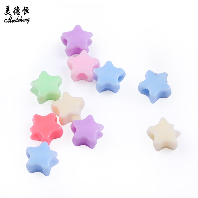 Direct sales and wholesale of four types of straight-hole and large-hole acrylic diy handcrafted beaded materials for children's educational toys Item Picture