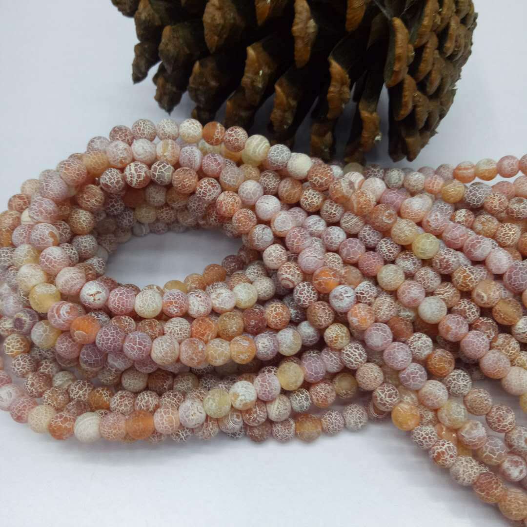 Wholesale of semi-finished products of Buddhist seven-treasure natural weathered agate beads, red frosted agate beads, DIY bracelets with beads undefined