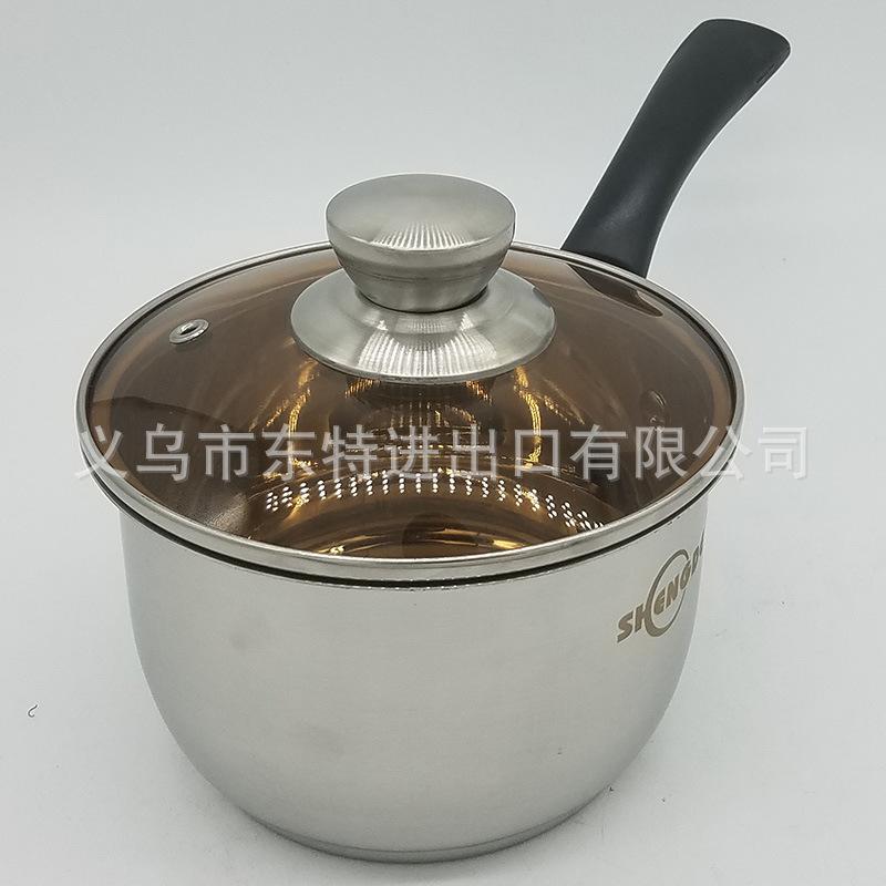 Factory direct sales of stainless steel milk POTS, Korean-style single-handle instant noodle POTS, coffee-colored LIDS, slim POTS, household milk POTS Application Scenario