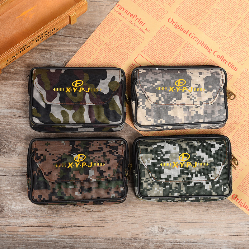 Manufacturers Wholesale Men's Mobile Phone Bag Casual Wear Belt Fanny Pack Mobile Phone Bag Multi-Functional Horizontal Waist Pack Wholesale