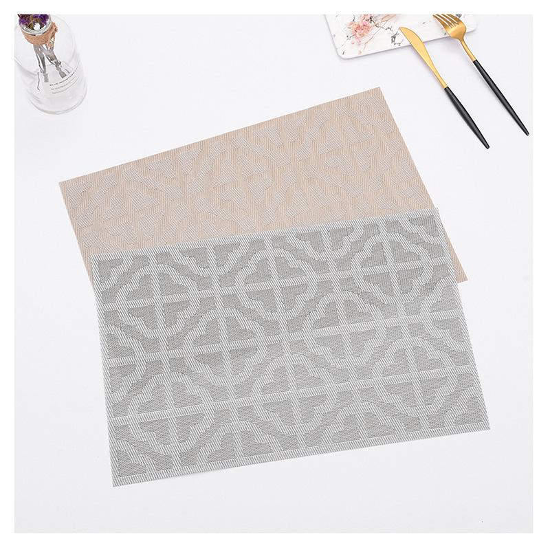 2020特斯林环保西餐垫 PVC隔热餐桌垫创意编织防滑杯垫定制批发白底实物图