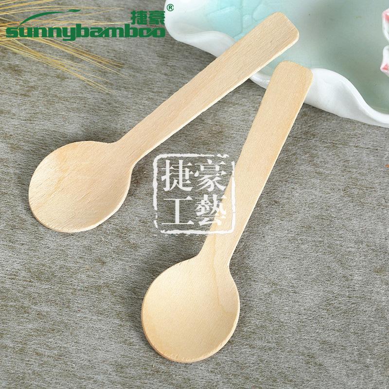 Wooden handcrafted round-head disposable knives, forks and spoons, disposable tableware for restaurants, convenient and fast. Wholesale from wooden spoon manufacturers