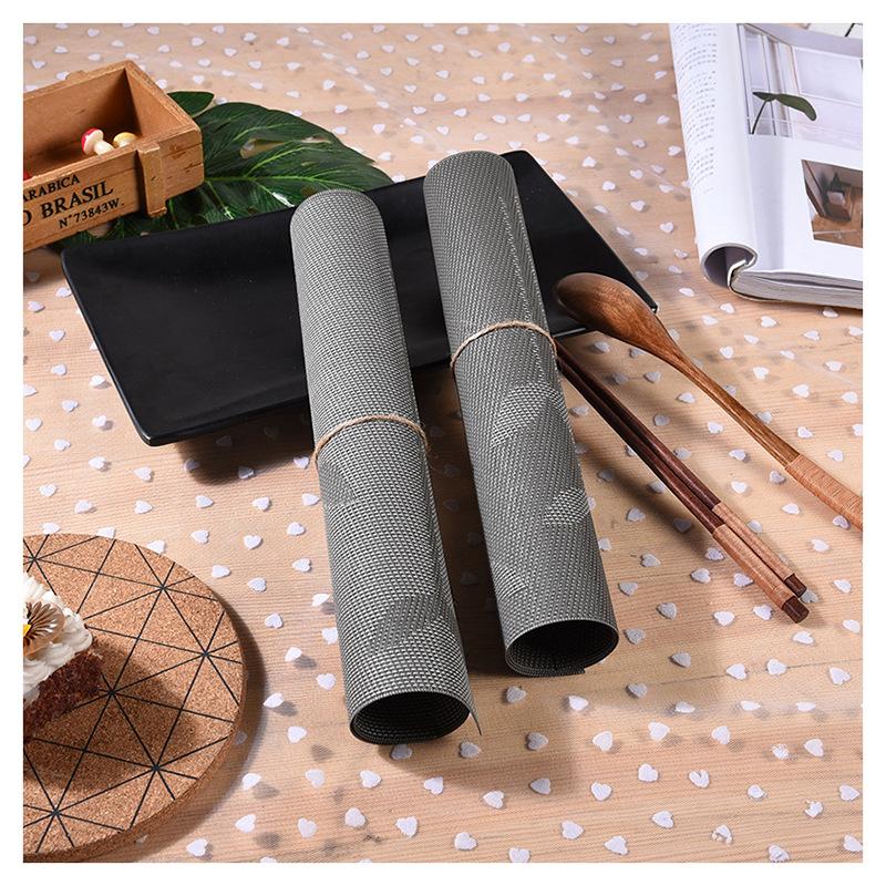 厂家批发pvc防水餐垫 创意防滑西餐垫隔热杯垫家居餐具用品定制白底实物图