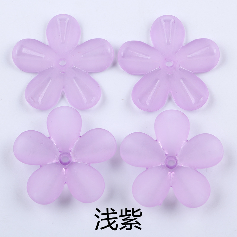 Factory direct sales of 30mm frosted transparent acrylic five-petal flower beads diy ancient-style hair accessory materials wholesale undefined