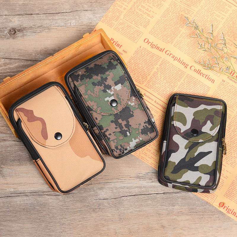 Manufacturers Wholesale Men's Mobile Phone Bag Casual Wear Belt Fanny Pack Mobile Phone Bag Multi-Functional Horizontal Waist Pack Wholesale Specification drawing