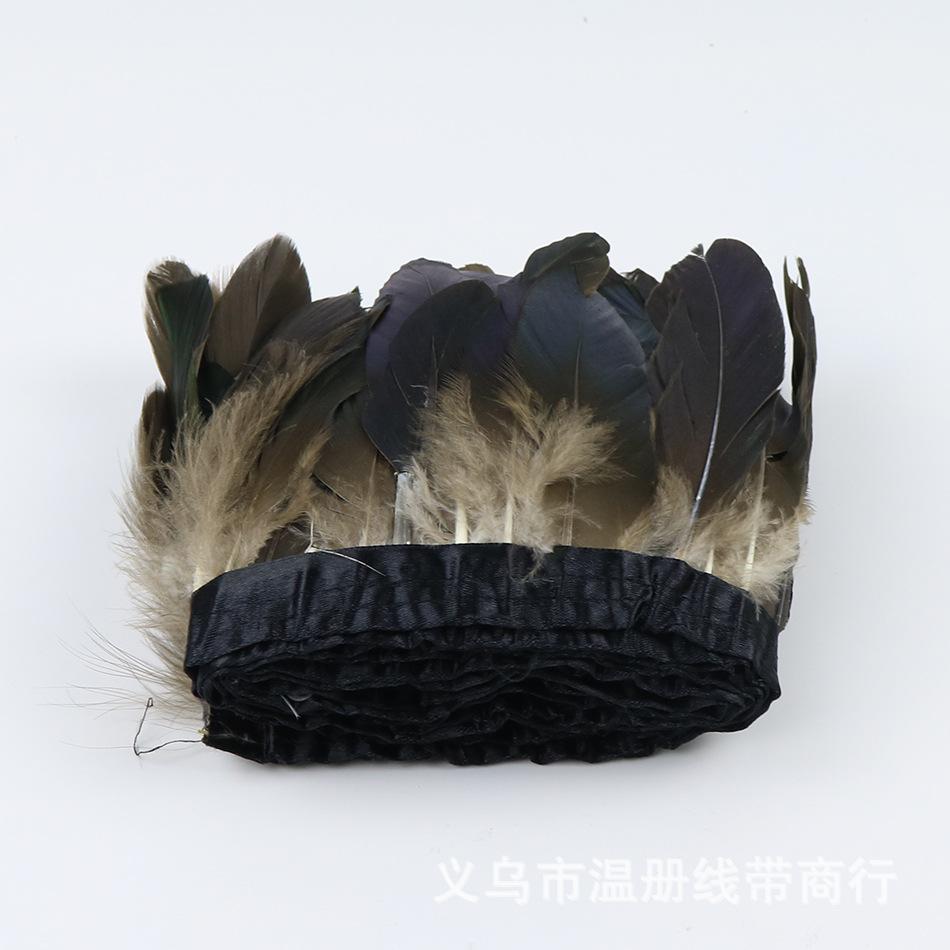 温册羽毛热销天然鹅毛大飘布边七彩亮色羽毛捕梦网耳环配件装饰