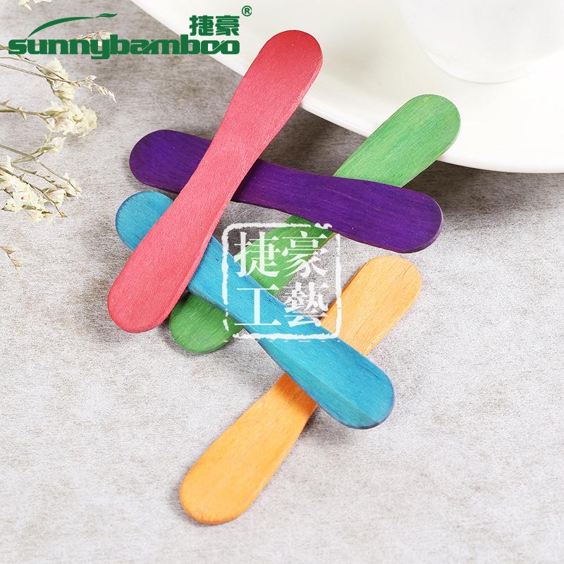 Factory direct sales of colorful ice cream sticks, DIY handcrafted materials, wooden models, small wooden sticks, disposable wooden sticks wholesale Specification image