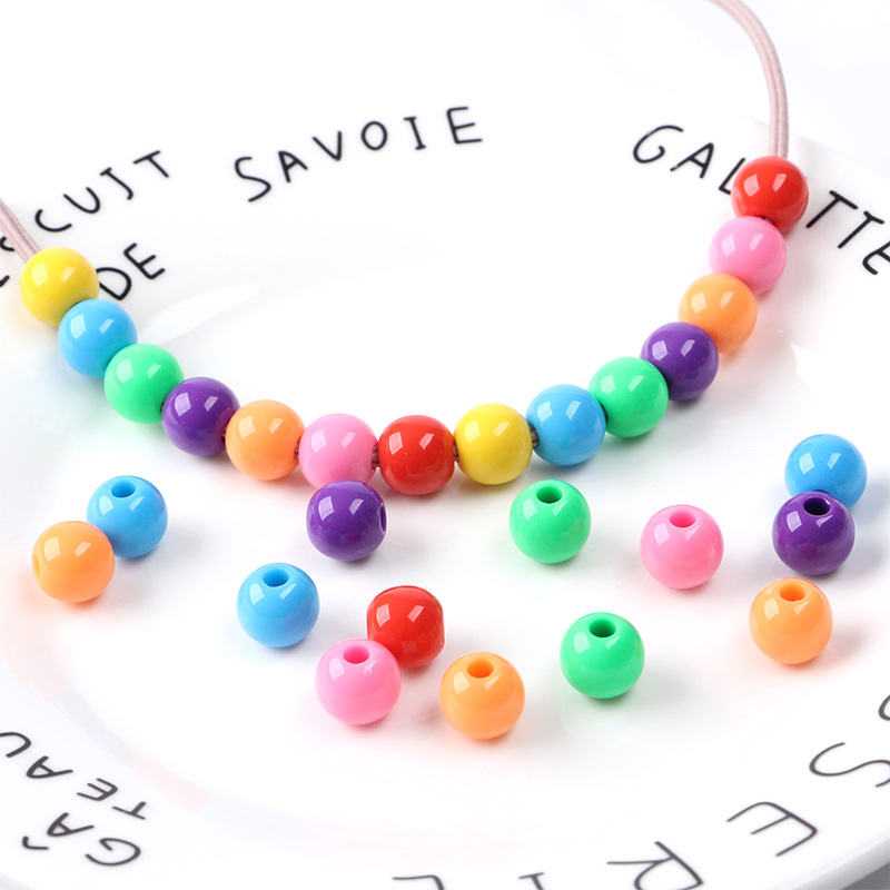 Wholesale of 10mm large-hole acrylic beads, diy jewelry accessories, creative handcrafted beading materials Specification image