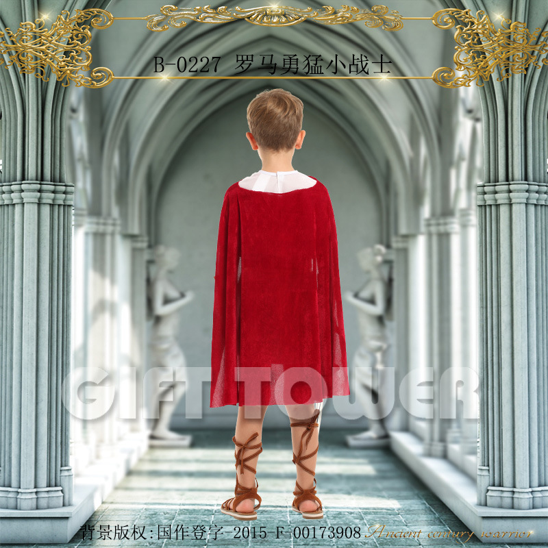 Stage performance costume, warrior suit,B-0227 Roman brave little warrior performance costume, cosplay boy role-playing costume Item Picture