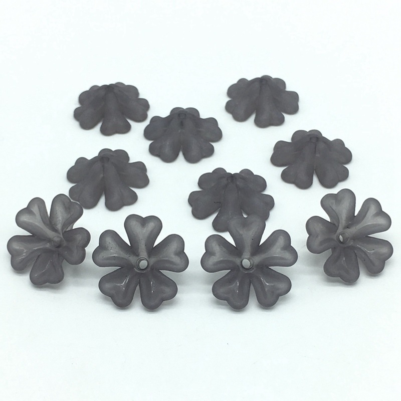 Ancient-style palace flower hairpins, lotus leaf flower acrylic frosted heart-shaped flower trays, bride's headwear, five-leaf flower hair accessories undefined