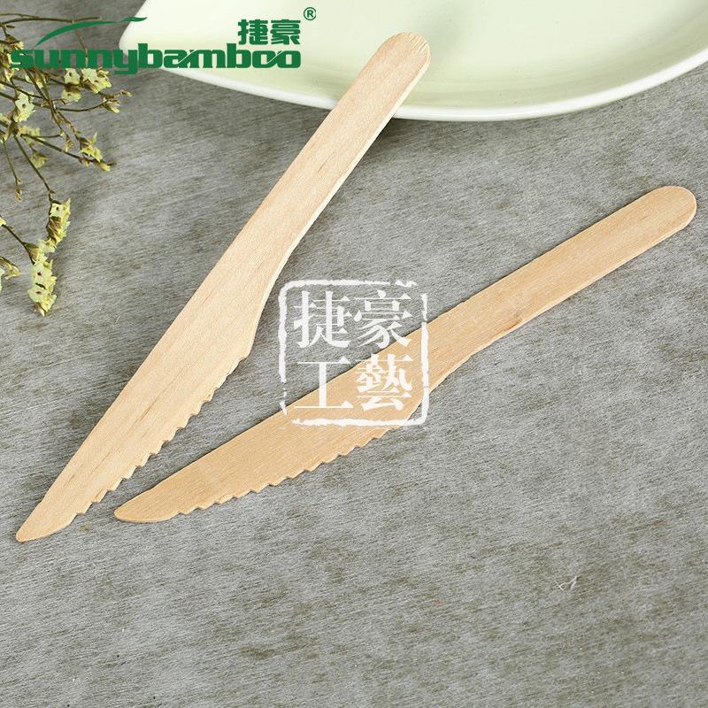 Disposable knives, forks, spoons, high-quality wooden knives, disposable tableware, bread and fruit slicing, wooden knives wholesale details Picture