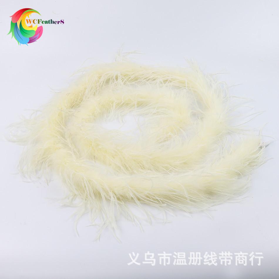 温册羽毛厂家现货热销彩色鸵鸟毛围巾毛条鸵鸟毛毛条服装辅料2米详情图16