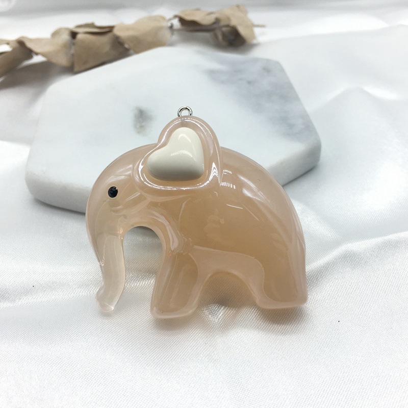 亚克力羊眼挂件高端果冻光泽漆亮油实色仿陶瓷可爱大象钥匙圈配件详情图17