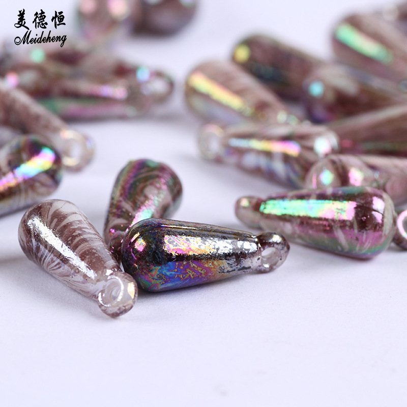 diy pendant acrylic beads wholesale, water-drop-shaped hanging hole beads jewelry, handcrafted bead stringing accessories, loose beads Specification image