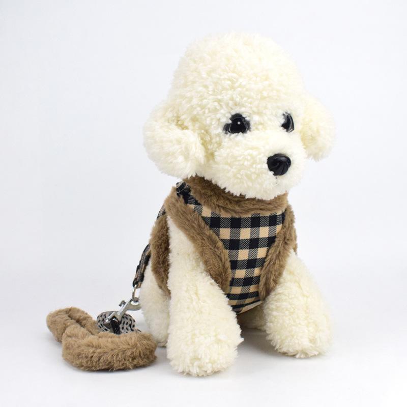 Winter new pet chest strap retractable teddy dog leash warm pet leash wholesale undefined