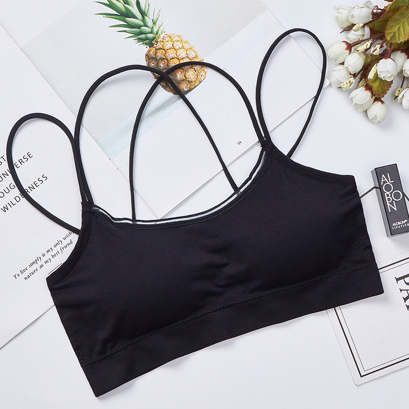 Fashionable women's underwear, sporty, anti-glare, shockproof, sweat-absorbing, breathable base vest with chest pad, cross-shaped beautiful back wrap around the chest undefined