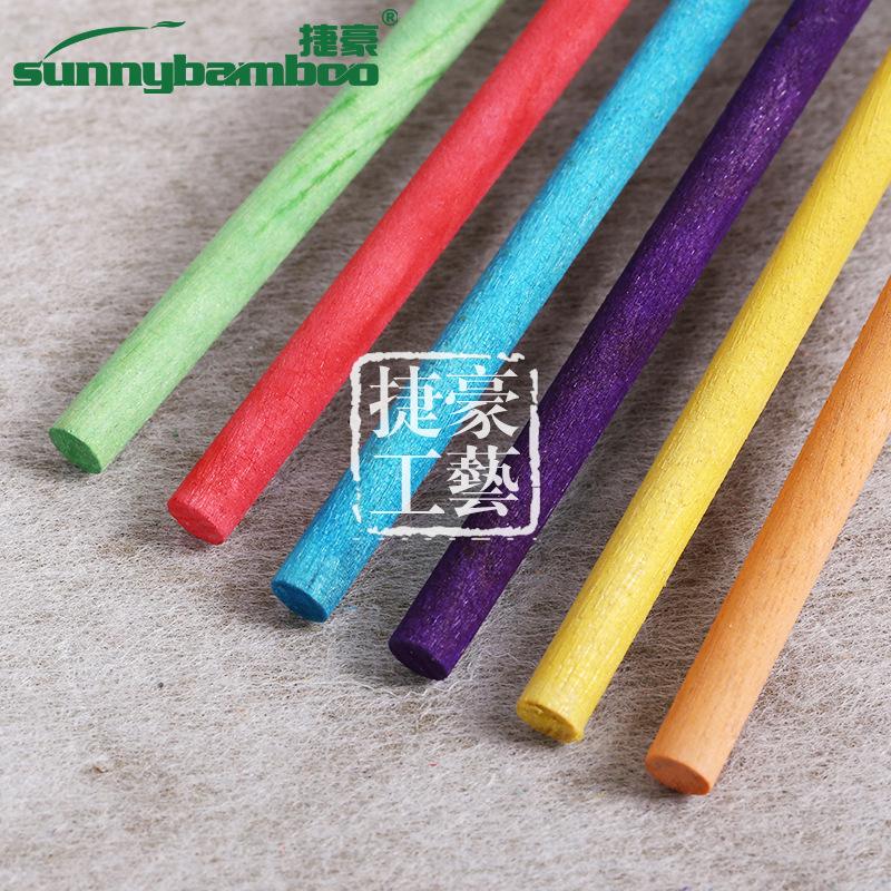 捷豪工艺原木木棒指甲美容签推平棒贴纸推平器彩色实木美甲清洁棒白底实物图