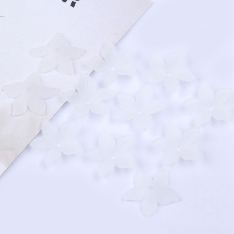 Factory direct sales of 22mm mid-hole five-petal flower Korean-style bride headwear flower acrylic scattered beads ancient-style hairpin accessories undefined