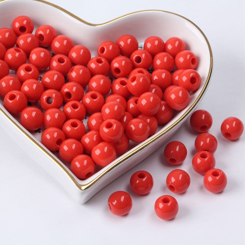 Wholesale of 10mm large-hole acrylic beads, diy jewelry accessories, creative handcrafted beading materials undefined