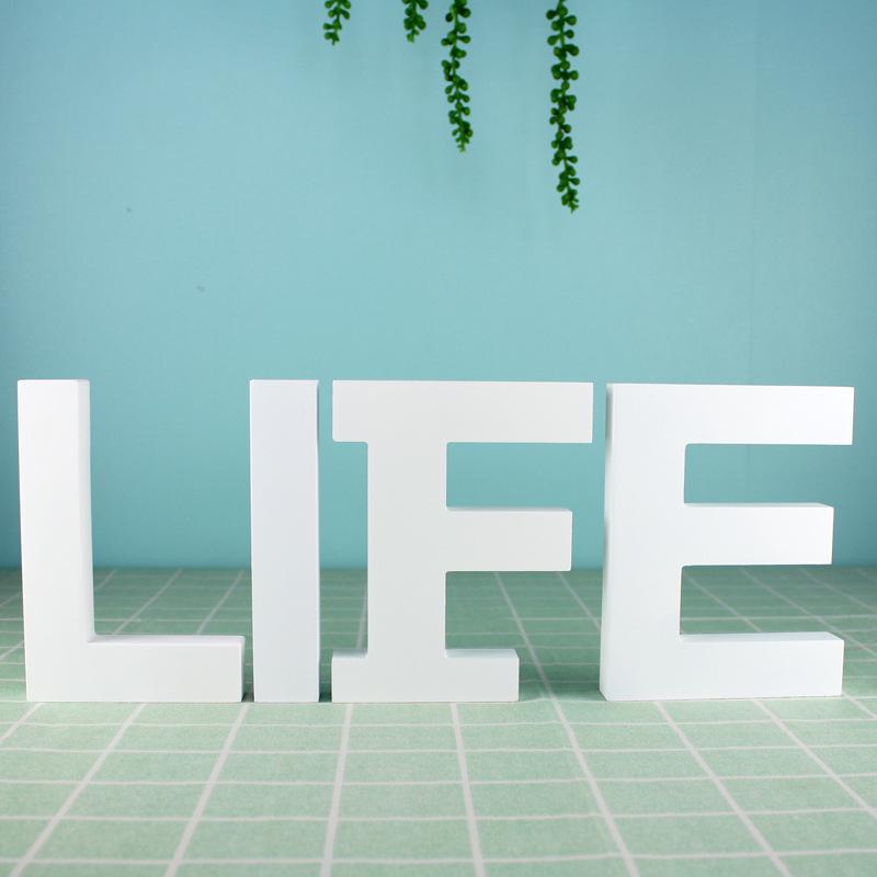 [Large white] diy creative wall home decoration English letters ins Wooden crafts shooting props