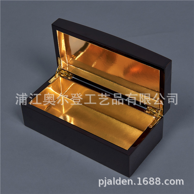 Customized essential oil wooden boxes, retro wooden box packaging boxes for bird's nest and sea cucumber, processing and customization, black matte wooden boxes, tea boxes details Picture