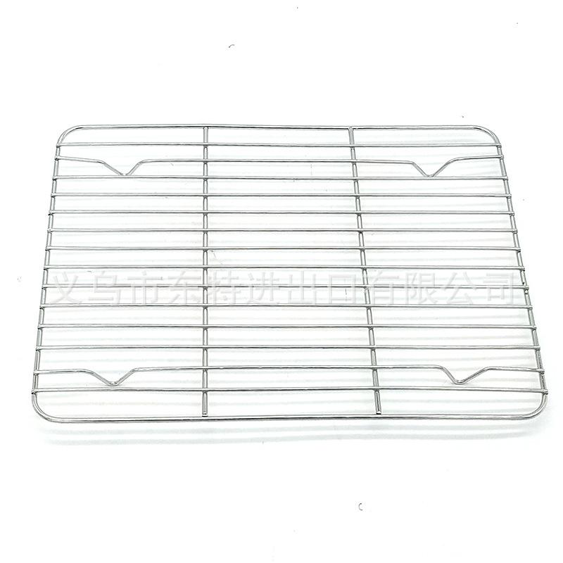 Stainless steel barbecue tray, oil drain rack, fried chicken, bread and pastry display rack, storage tray with mesh rack, square tray Item Picture