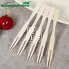 Factory direct sales, milk tea shop, flat-head fruit fork, bamboo cake and pastry fork, wooden disposable fruit fork, custom fruit fork, bamboo skewer Application Scenario