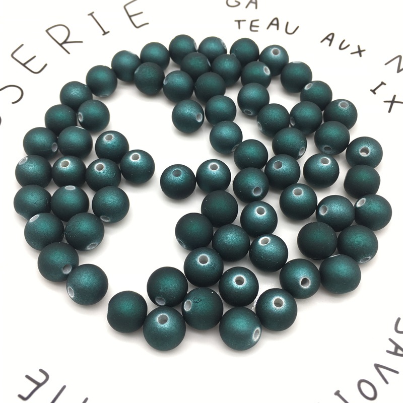 ABS喷漆橡皮珠磨砂光泽金属效果10mm圆珠饰品耳钉配件大潮牌同款详情图6