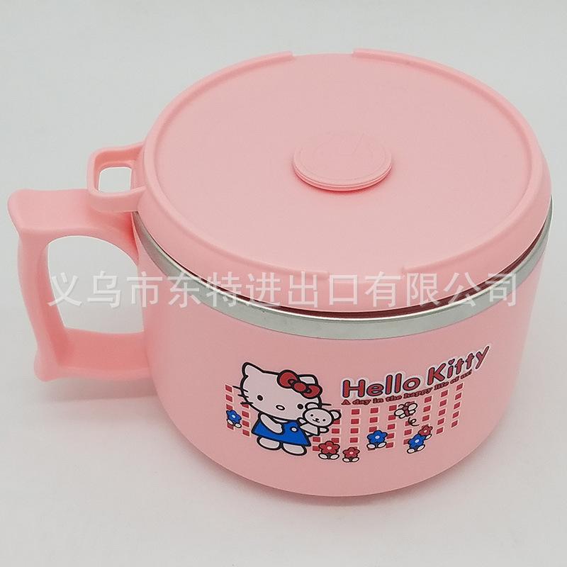 Factory direct sales of stainless steel 304 lunch boxes, cartoon covered instant noodle bowls, insulated fast food cups, heat-resistant student lunch boxes