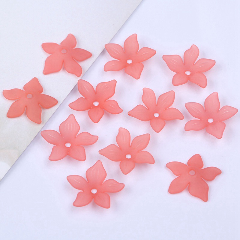 Factory direct sales of 22mm mid-hole five-petal flower Korean-style bride headwear flower acrylic scattered beads ancient-style hairpin accessories undefined