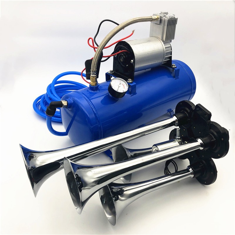 Factory direct sales of car horns, metal four-tube air horns, electrical horns and 150PSI air pump horns wholesale Item Picture