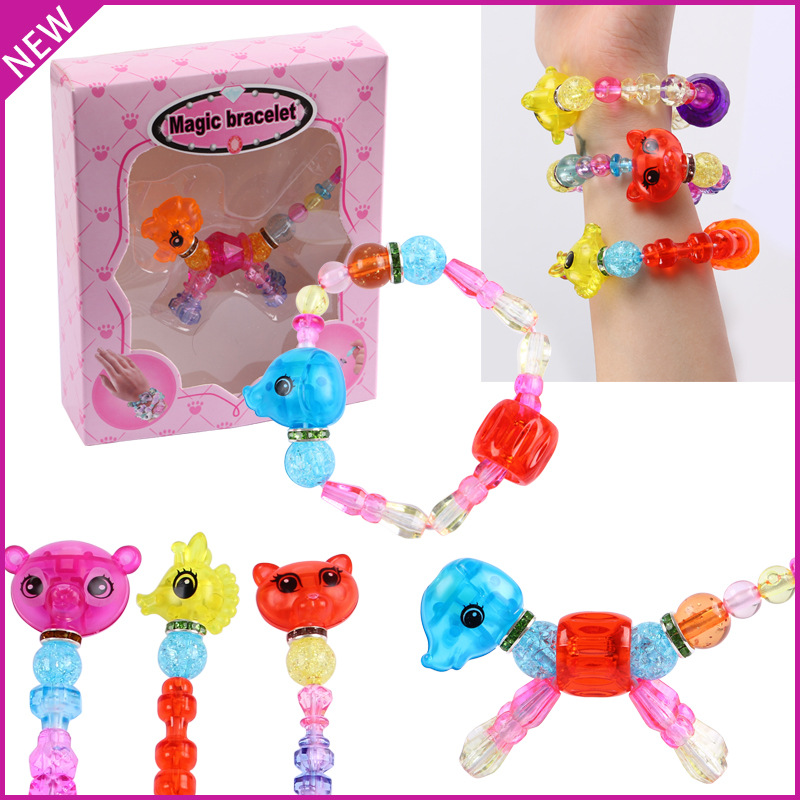 DIY beaded bracelet with magic and versatility, Chain Love Elf cartoon animal children's fun and educational toy bracelet