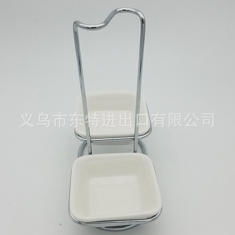 Factory direct sales of iron wire soup spoon racks, ceramic bowls, hot pot spoon racks, household soup spoon racks, facing away from ceramic spoon racks Specification image