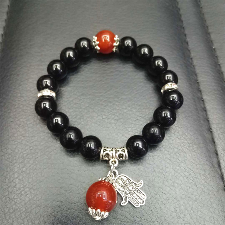 New trendy crystal jewelry: Green Dongling White Porcelain Obsidian combination bracelet, palm fortune bead bracelet wholesale, handcrafted undefined