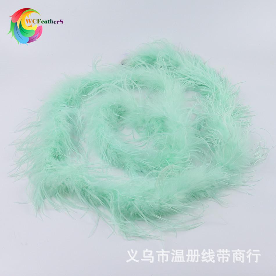 温册羽毛厂家现货热销彩色鸵鸟毛围巾毛条鸵鸟毛毛条服装辅料2米详情图20