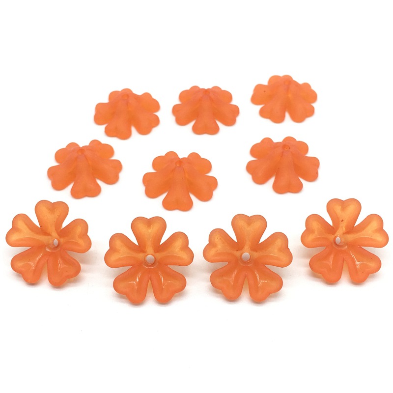 Ancient-style palace flower hairpins, lotus leaf flower acrylic frosted heart-shaped flower trays, bride's headwear, five-leaf flower hair accessories undefined