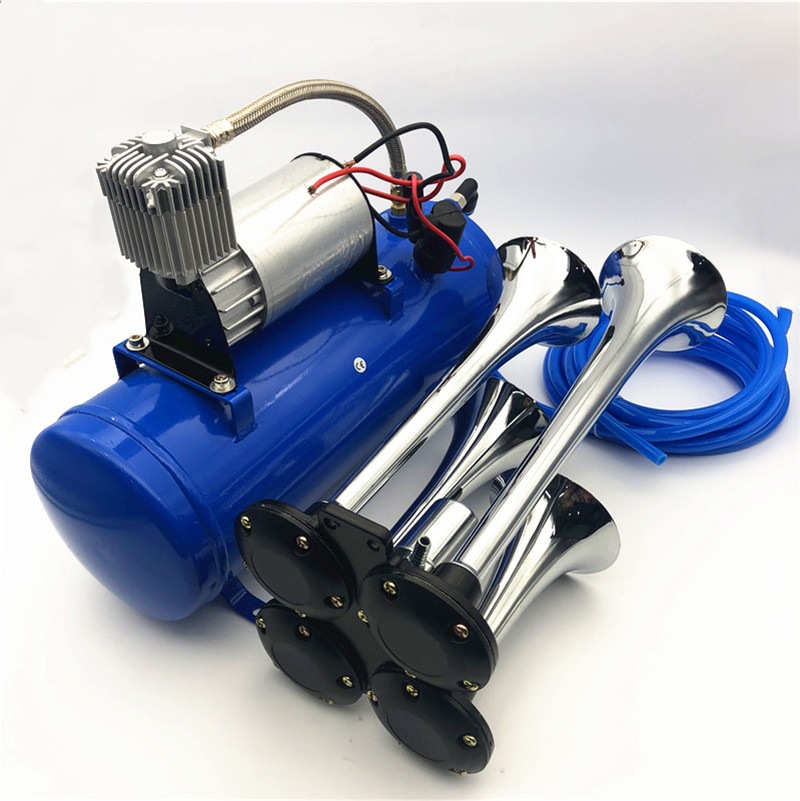 Factory direct sales of car horns, metal four-tube air horns, electrical horns and 150PSI air pump horns wholesale details Picture