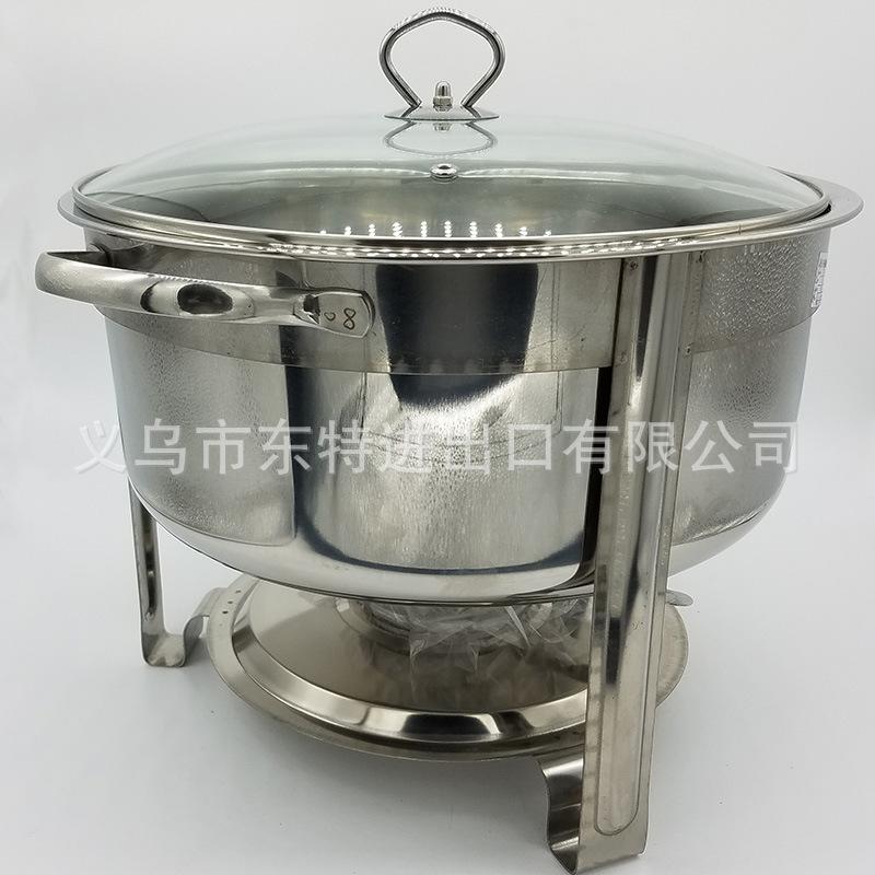 Factory direct sales of stainless steel dining stoves, straight-leg double-layer alcohol stoves, hotel and restaurant buffet stoves, hanging lid dining stoves Item Picture