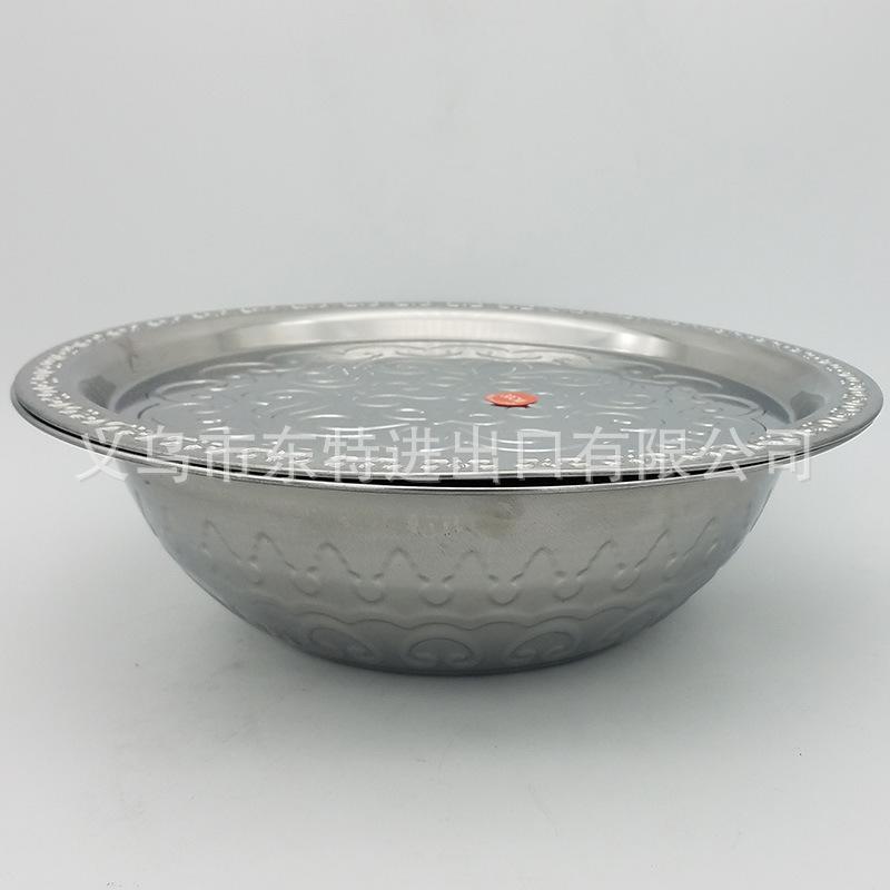 厂家直销不锈钢盖盆多功能压花盆外贸出口盖盆平盖大圆套盆细节图
