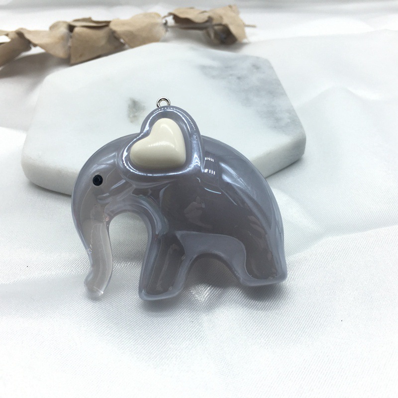 亚克力羊眼挂件高端果冻光泽漆亮油实色仿陶瓷可爱大象钥匙圈配件详情图8