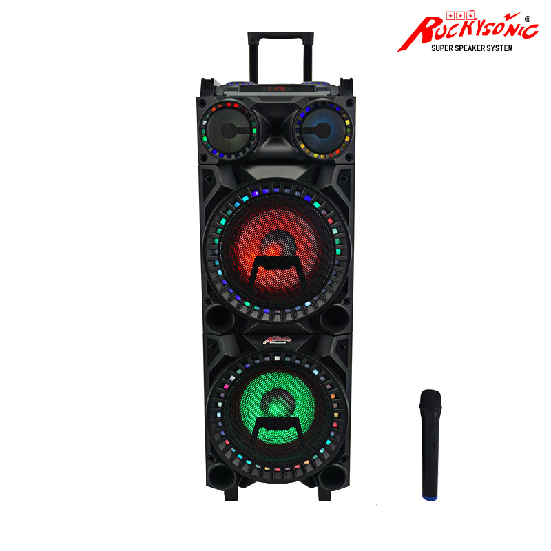厂家直销210A双10寸蓝牙音箱拉杆音响卡拉OK音箱户外演出舞台音响