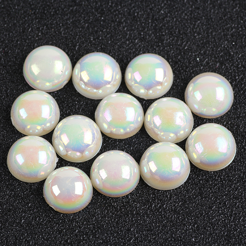 平底半面双孔/无孔水滴珠圆珠ABS半圆仿珍珠环保diy饰品配件批发详情图6