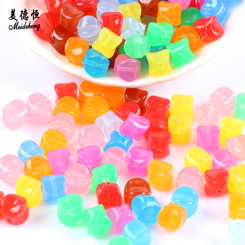 Acrylic diy bead material, handcrafted tissue box beads, 10mm jelly beads, four-corner beads, loose beads wholesale Application Scenario
