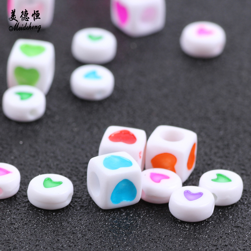 Acrylic fluorescent heart-shaped beads are selling well on Instagram. Wholesale of slime fillers and colorful heart-shaped letter blocks Application Scenario