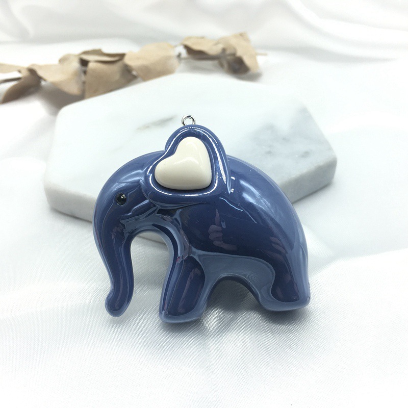 亚克力羊眼挂件高端果冻光泽漆亮油实色仿陶瓷可爱大象钥匙圈配件详情图15