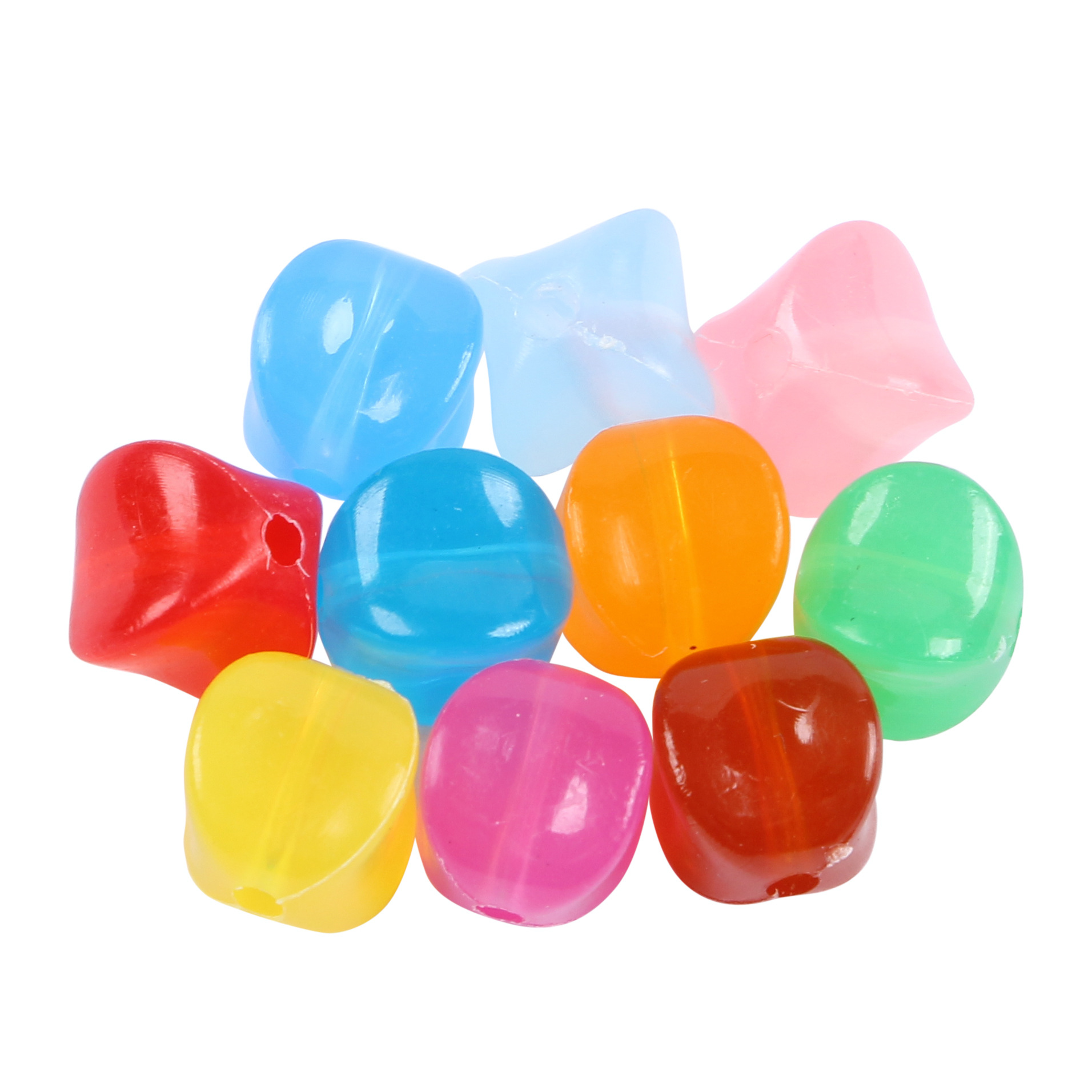 Acrylic diy bead material, handcrafted tissue box beads, 10mm jelly beads, four-corner beads, loose beads wholesale Item Picture