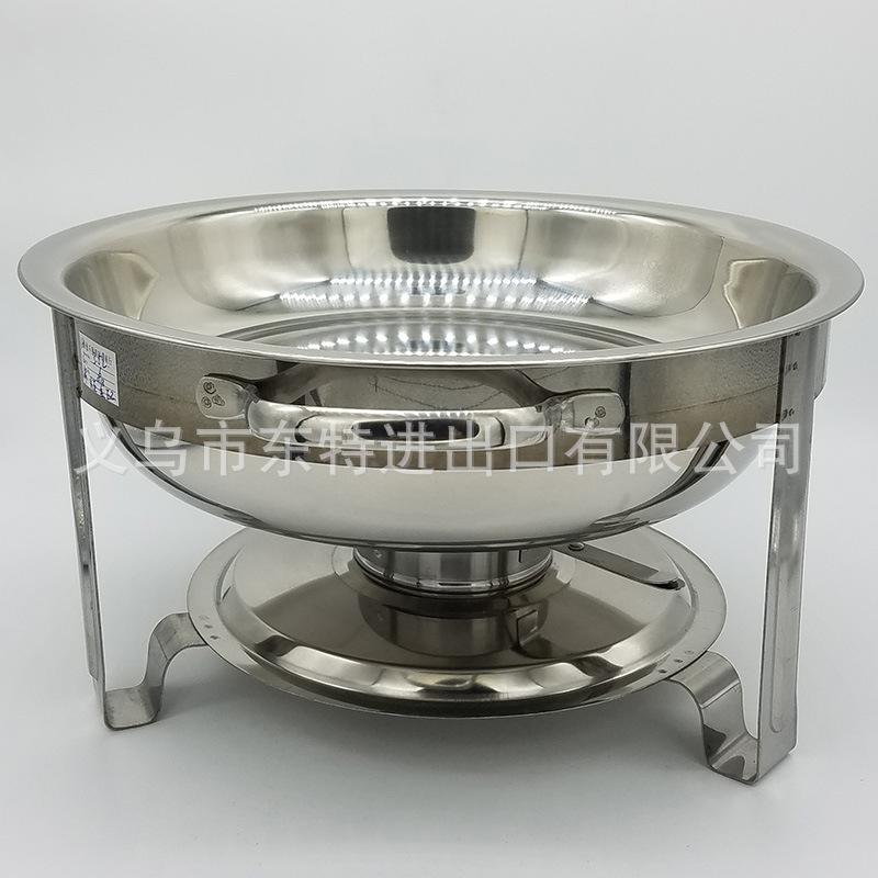 Factory direct sales of stainless steel alcohol stoves, hotel right-angle round dining stoves, buffet hanging lid dining stoves, hotel buffei stoves Item Picture