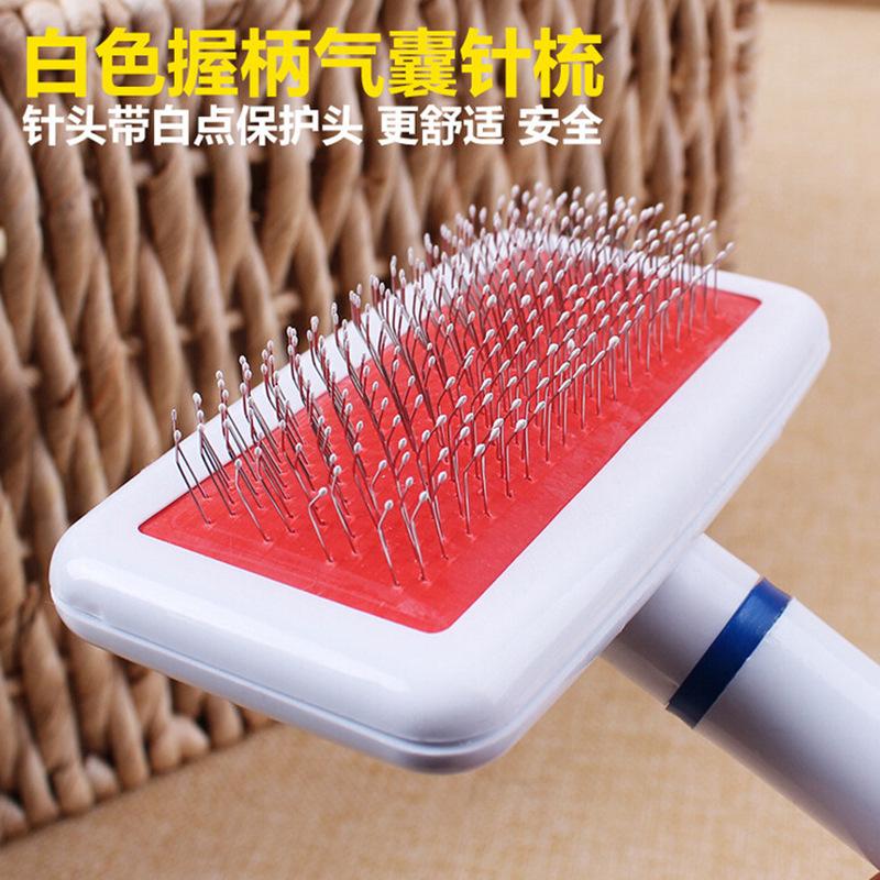 Pet Products Pet Products 2021 Fengpei White needle comb with air bag Pet cat dog comb dog hair brush Pet grooming needle comb fur brush details Picture