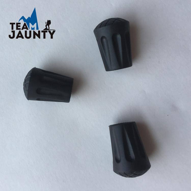 Trekking poles, hiking sticks, universal accessories, short poles, pointed tips, outdoor walking sticks, anti-slip foot covers, made of rubber material undefined