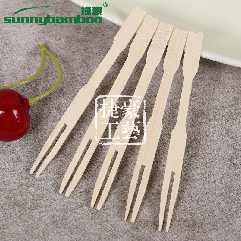 Factory direct sales, coffee shop fruit pastries, disposable bamboo fruit forks, household flat-head bamboo skewers in stock, hot sale